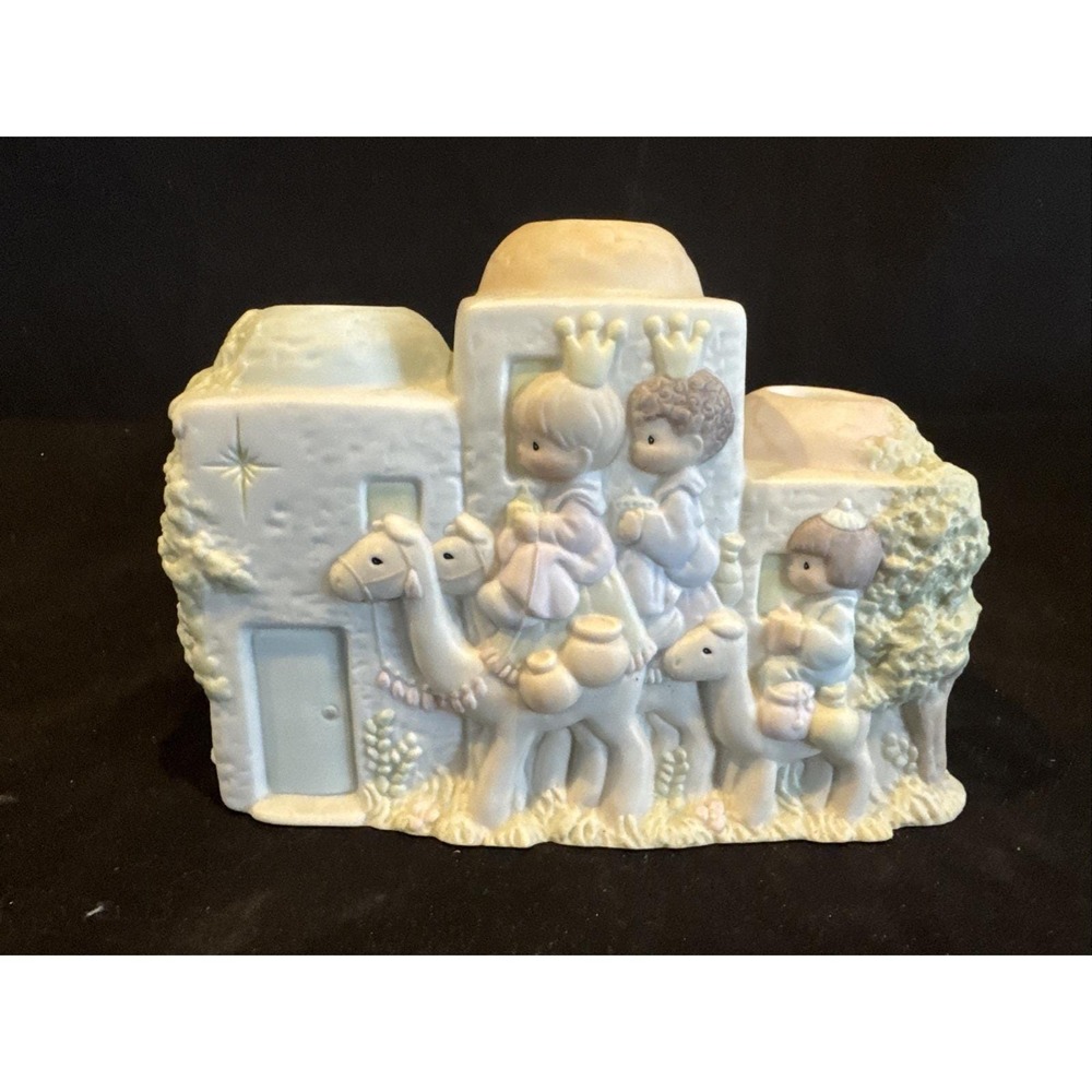 VTG Precious Moments Three Kings Nativity Candle Holder 181358 Retired 5" 1996